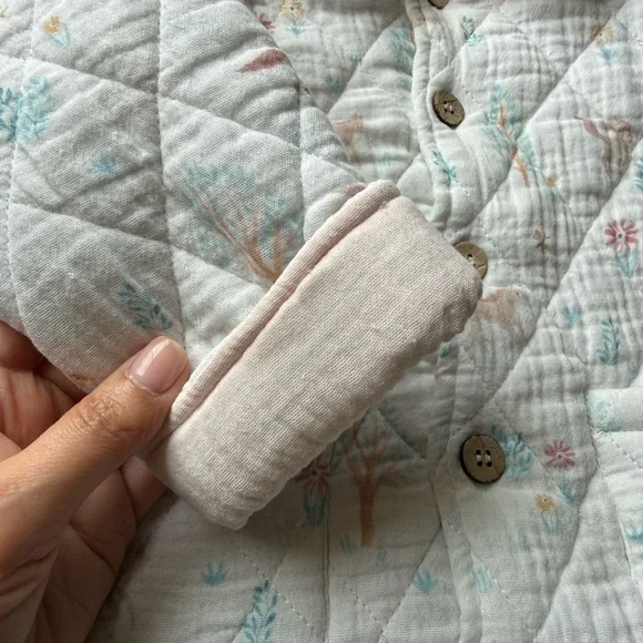 Elegant Baby Pony Meadow Organic Muslin Quilted Jacket 9-12 Months - Picture 12 of 17